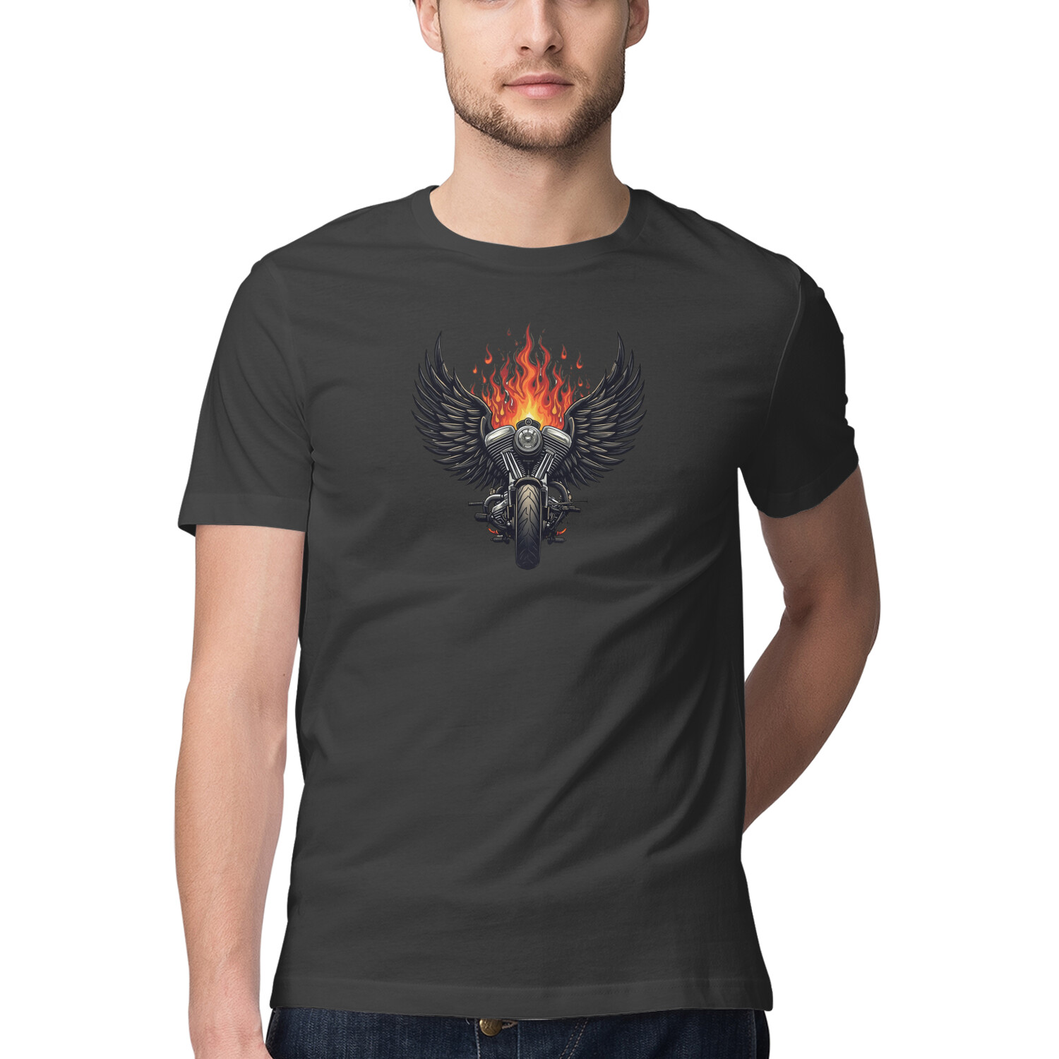 Hell Rider – Winged Flame Motorcycle Tee
